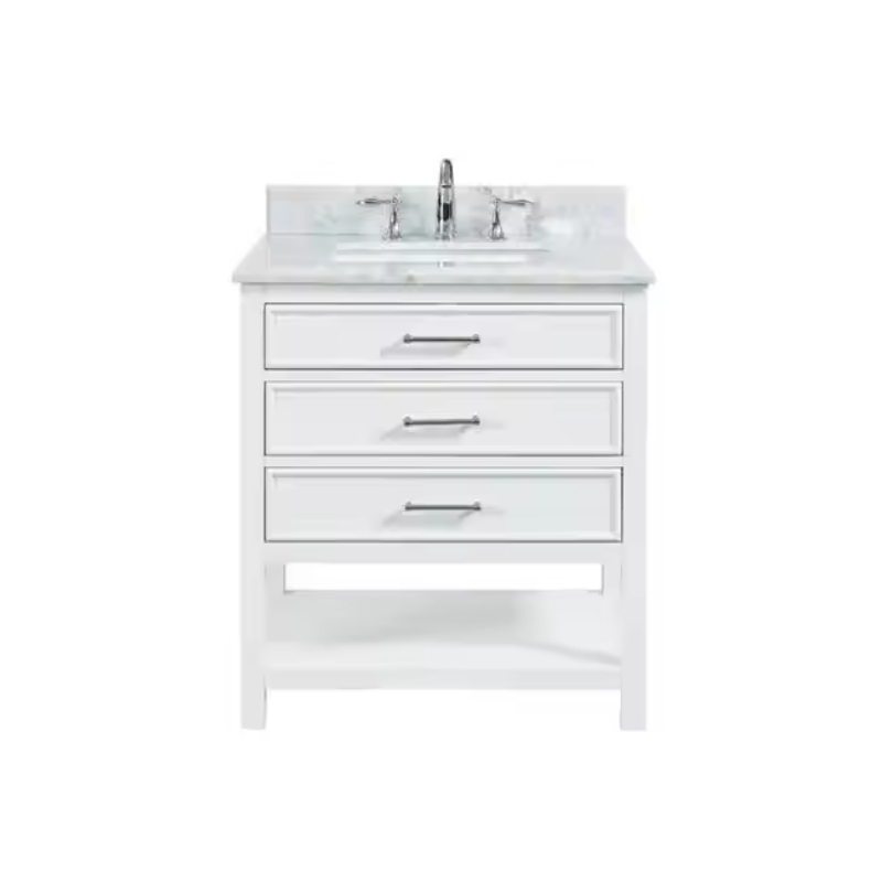 Supernalway Furniture 30 inch floor mounted modern white furniture bathroom cabinet home washbasin bathroom